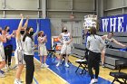Mikayla Pucci 1000th  Wheaton College women's basketball’s Mikayla Pucci is honored after scoring her 1000th career point. - Photo By: KEITH NORDSTROM : Wheaton, basketball, Mikayla Pucci, 1000th